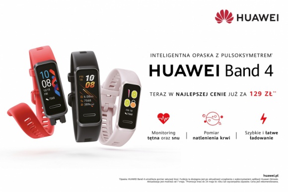Opaska sportowa Huawei Band 4 w nowej cenie i z nową aktualizacją